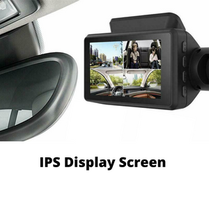 Dual Lens Vehicle Dashboard Camera with IPS Display Screen